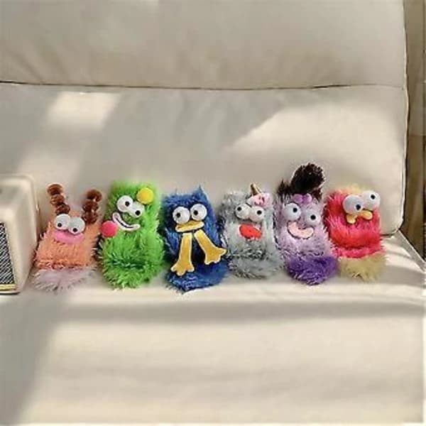 3D Skøre Gulvstrømper, Varme Behagelige Fluffy Tegneseriemonsterstrømper, Sjove Luvne Behagelige Vinterstrømper -NMAOV (Blå)
