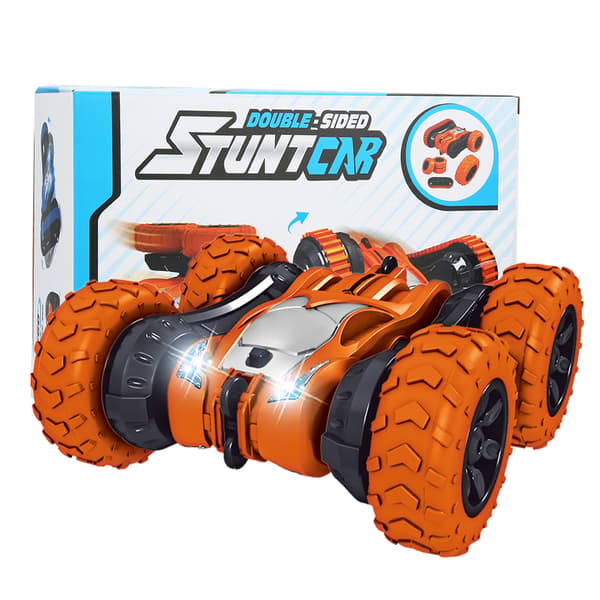 2-in-1 Double-Sided 2.4G Remote Control Stunt Car Model 360 Degree Roll RC Car Toy Orange