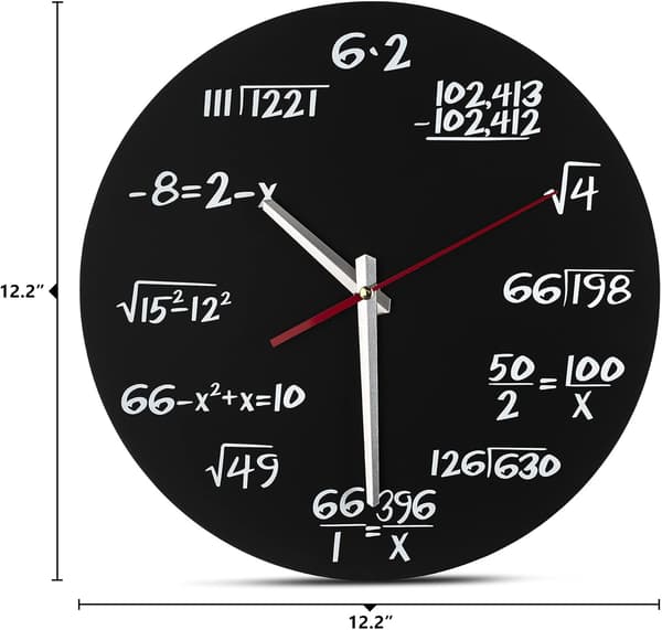 Matematisk ur - Unikt vægur - Brug simpel matematik