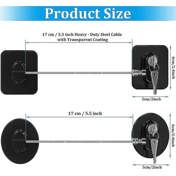 Alg 4-pakka jääkaappilukko 8 avaimella, pakastinlukko lapsille [DB]
