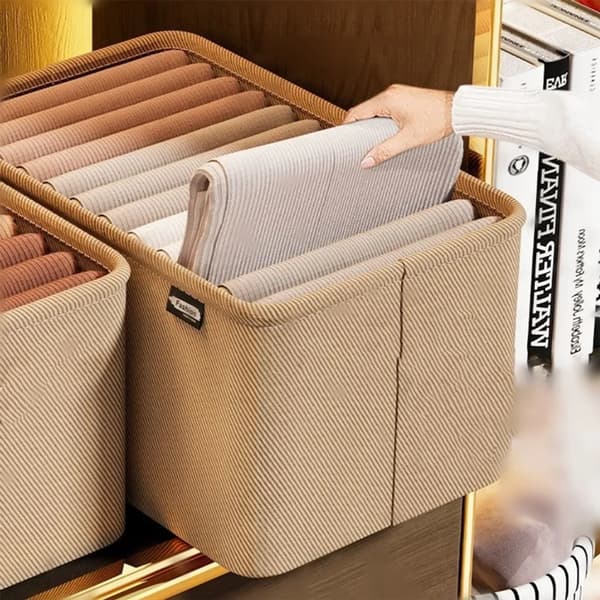 Wardrobe Storage, 35x25x22cm Desktop Storage Basket, Foldable Storage Box for Clothes, Drawer Organizer, Storage Box