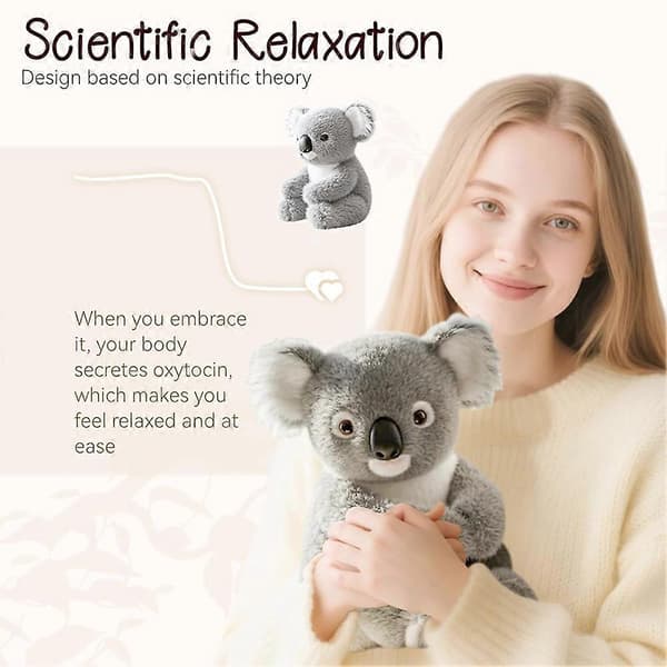 Krammedyr Koala til Emotionel Støtte, Beroligende Stressreducerende Koalaer mod Angst, til Komfort i Soveværelset