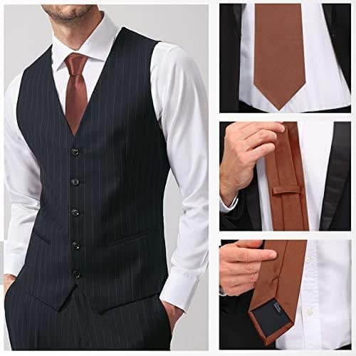 Herrslips Enfärgad Satinslips 3.15'' Business för Män Bröllop Casual Fest Brun - Brown