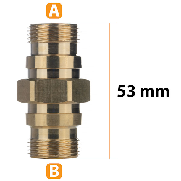 Adapter TR22M-TR22M DualConnect – Brass Coupling Straight | Easy!Lock System | Compatible with Kärcher HD, HDS