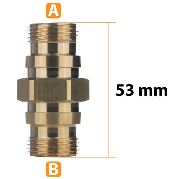 Adapter TR22M-TR22M DualConnect – Messingkobling Rett | Easy!Lock System | Kompatibel med Kärcher HD, HDS