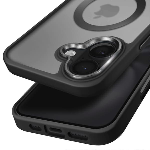 MagSafe-etui til iPhone 16 Plus, mat frostet bagside, sort