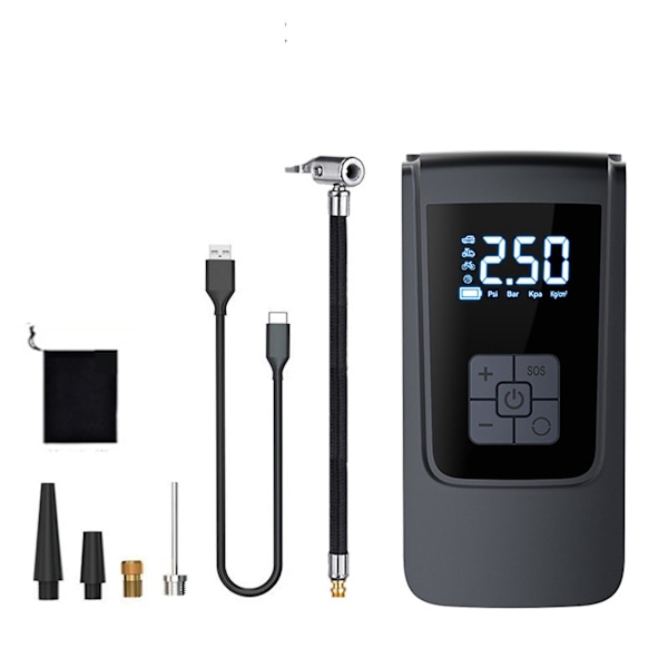 Fordonmonterad luftpump, digital display luftpump, däckluftpump, bärbar intelligent