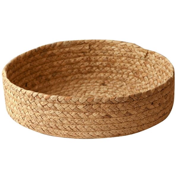 Straw Storage Baskets Fruit Storage Gourd Grass Trays for Bedroom, Bathroom, Laundry Room or Kitchen 28 x 6 cm -A