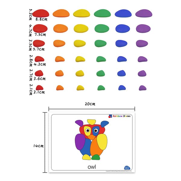 70 st/set Rainbow Stones Early Math Learning Toys Sorting and Stacking Stones Kids Activity Set Sensory Toy