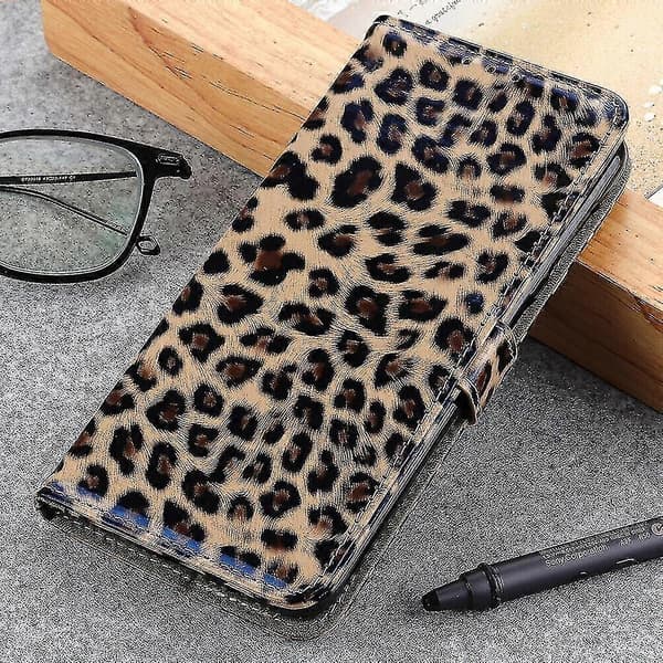 Etui til Samsung Galaxy A22 4g Pung Kortetui Flip Læderetui - leopard