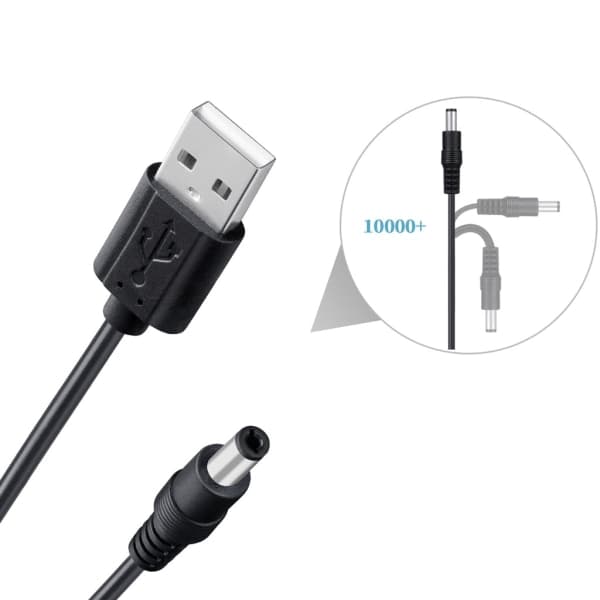 Universal 5V strøm USB til DC 5.5x2.1mm 3.5mm 4.0mm 4.8mm 6.4mm adapter for ladekabel Egnet for vei