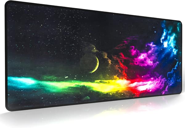 Large Gaming Mouse Pad (800 × 300 × 3 mm) with Stitched Edges, Durable Non-Slip Natural Rubber Base, Washa