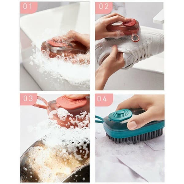 Multifunctional Liquid-Filled Soft Hair Does Not Damage Clothes Cleaning Brush (Dark Green)