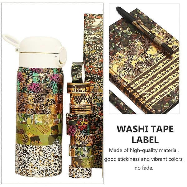12 Rolls Washi Tape Animal Pattern Decorative Masking Tape for Art Packaging