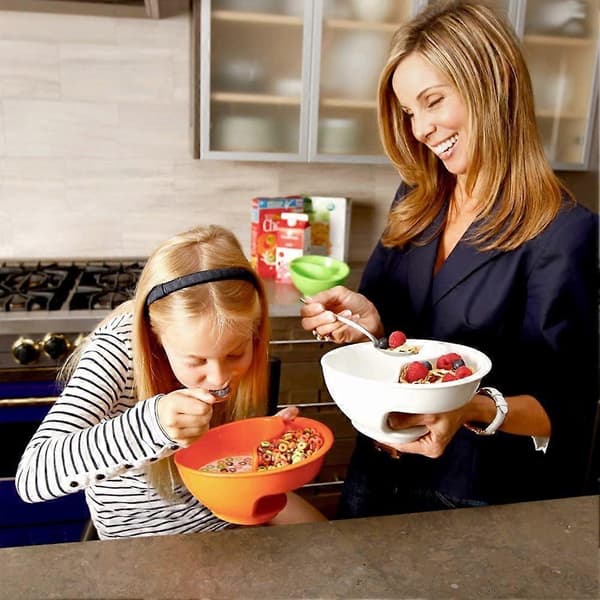 Breakfast bowl with divider, anti-soggy breakfast bowl, stackable, separated