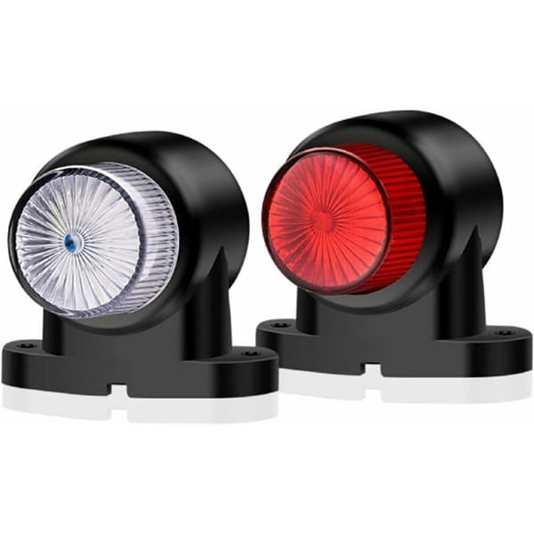 8-pak røde og hvide LED-sidemarkeringslygter til trailere, 12 V 24 V