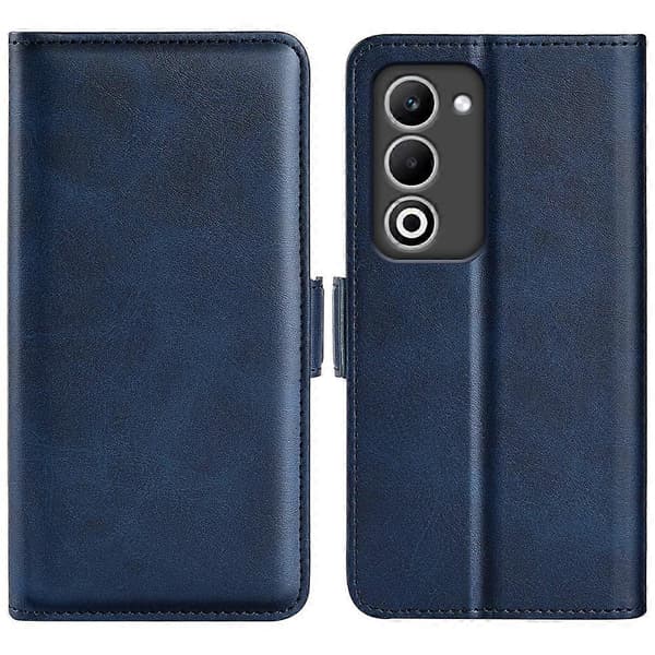 Compatible with Oppo A5 5G Case Calf Texture Leather Wallet Case Blue