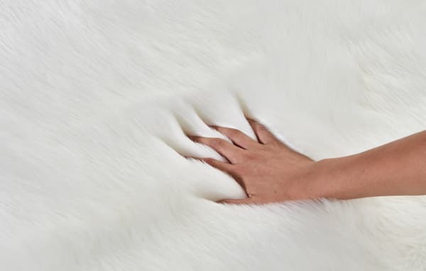 (Grå, 50 x 50 cm) Kunstig pelsmåtte, langhåret fluffy tæppe, kunstige får