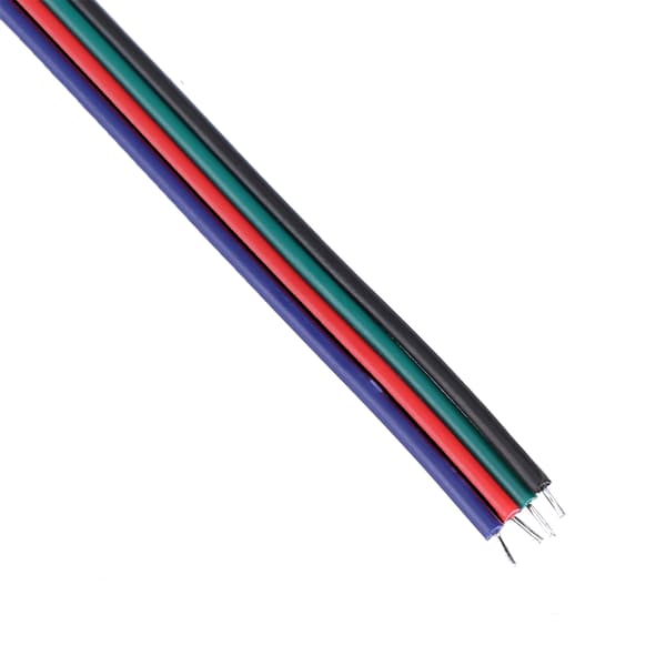 20 stk. 4-bens kabelstik til 5050/3528/3014 RGB LED-strips 10 cm længde han