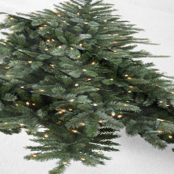 Grønn juletre veggteppe med lys til soverom