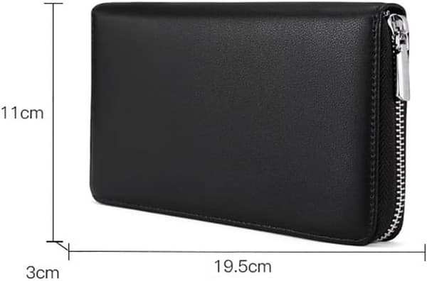 RFID-skyddad läderplånbok med dragkedja runt om för telefon, dam