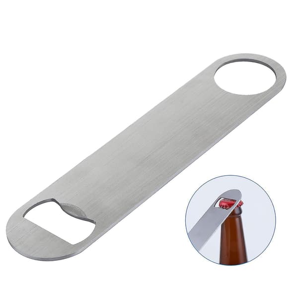 10 Styk Flaskeåbnere, Barblad Flaskeåbner, Rustfrit Stål Bartender Ølflaskeåbner Med Belagt Håndtag, 18cm (sølv)