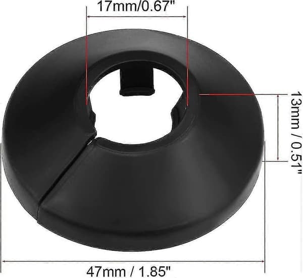 16mm Rörskydd Dekoration Pp Radiator Rosett Vattenrör Väggskydd Svart 8 st