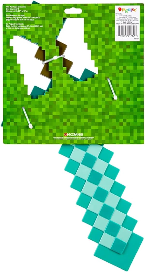 Minecraft-miekka-asustetarvike, Minecraftin timanttimiekka, One Size