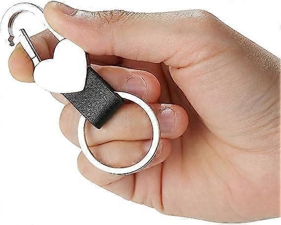 Herr Læder Nøglering Bil Nøglekæde Ring Sort Bil Smart Nøglering Nøgleholder Nøgleetui Klips på Bæltestropper til Kvinder