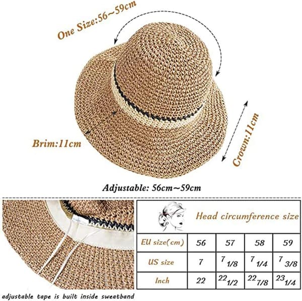 Solhat blød stråhat bred skygge foldbar anti-UV bøtte sommer strandhat