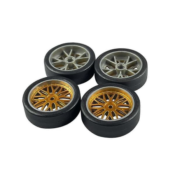 4 stk. 32 mm RC dæk hjul dæk til LDRC AE86 1/18 RC bil opgraderingsdele tilbehør gul Yellow