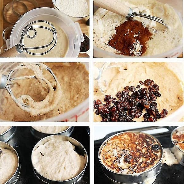 Dansk Dejvips Bageri, 3 stk. Rustfrit Stål Hollandsk Vips Til Kage Dessert Brød Pizza Pasta