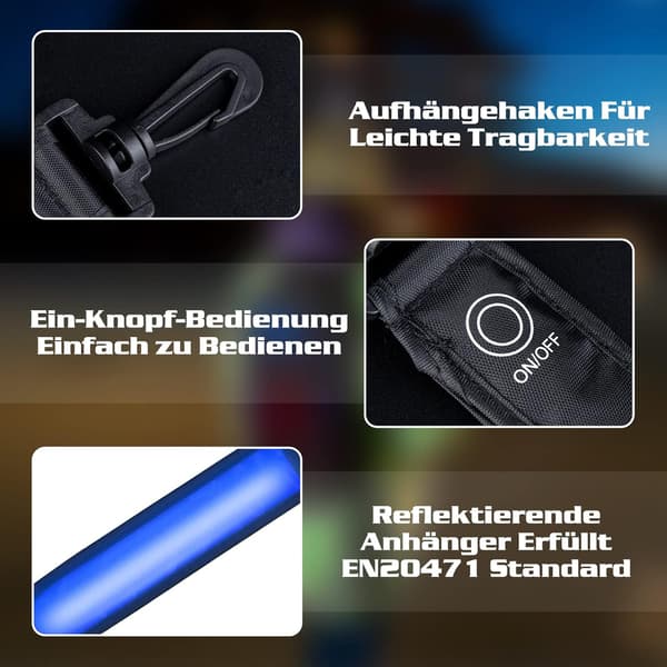 6-pak refleksveste med LED-blinklys, 3 LED-tilstande, sikkerhedslys, reflekser til