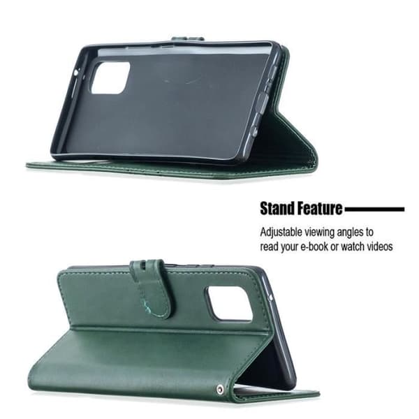 For Samsung Galaxy A52 5G 6.5 \" Dark Green Case PU Leather Flip Wallet Case[DB] red red