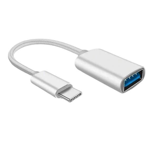 USB2.0 OTG-adapterikaapeli, naaras-USB–Type C/USB 5-nastainen, USB-laitteiden liittämiseen puhelimiin ja tabletteihin, harmaa Grey