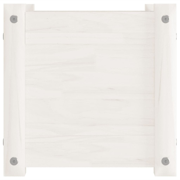 Plant box white 31x31x31 cm solid pine