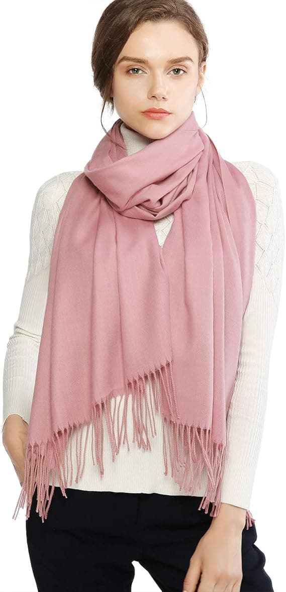 Dame Tørklæder Pashmina Sjal og Wraps til Bryllupstørklæder til Kvinder Vinter-rosa
