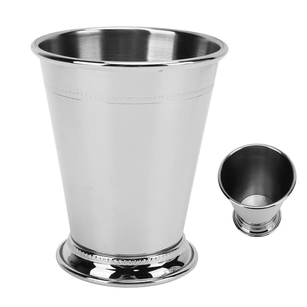Julep Cup Rostfritt Stål Elegant Retro Hög Stabilitet Pärlad Mint Julep Cup för Hem Klassiskt Silver