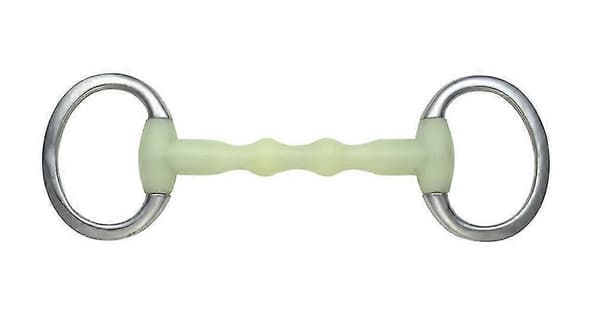 Shires Equikind Ripple Mullen Mouth Hest Eggbutt Snaffle Bitt - Rustfritt Stål db Pale Green 4.5in Pale Green 4.5in
