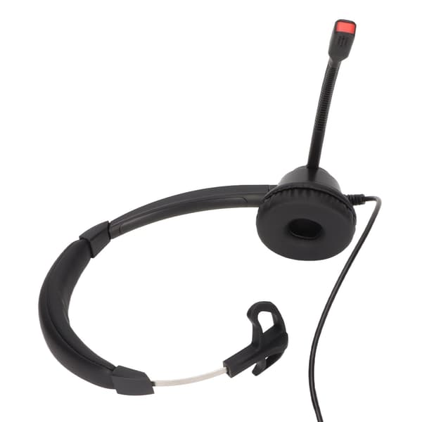 2,5 mm Business Headset Støjreducerende Monaural Traffic Headset til enheder med 2,5 mm hovedtelefonstik Sort