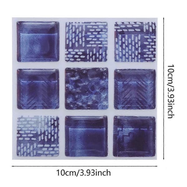 Mosaic Tile Stickers for Bathroom and Kitchen DIY Home Decor - 18pcs (10cm*10cm)