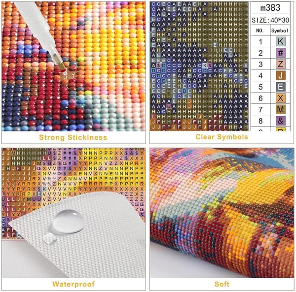 DIY 5D Diamantmaleri efter nummer Kit Fuld Rund Bor Diamantmaleri Kits til voksne, 5D Diamantkunst Kits Voksne Diamantbillede Kunst Håndværk Hjem