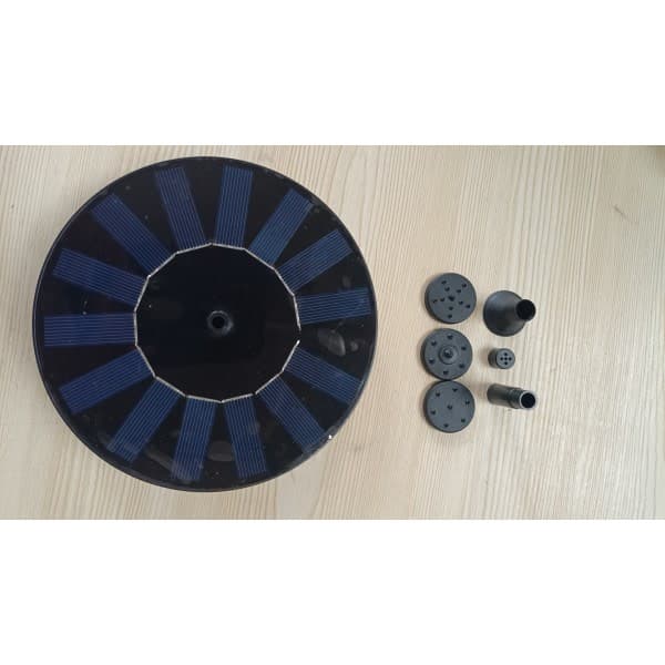 Soldrevet vandfontæne 16 cm Sort