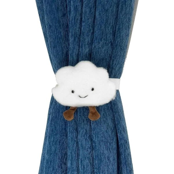 4 Pcs Curtain Tiebacks Curtain Tieback Hooks Cloud Nursery Decor White 4 Pcs-4 Pcs