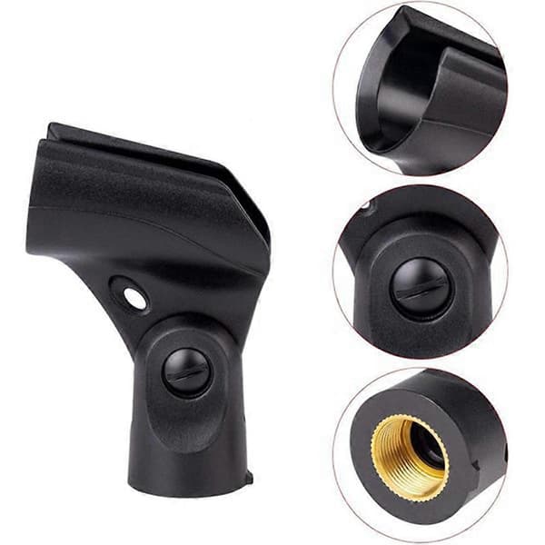 4 universelle mikrofonklemmer med 5/8 tommer hann til 3/8 tommer hunn mutteradaptere