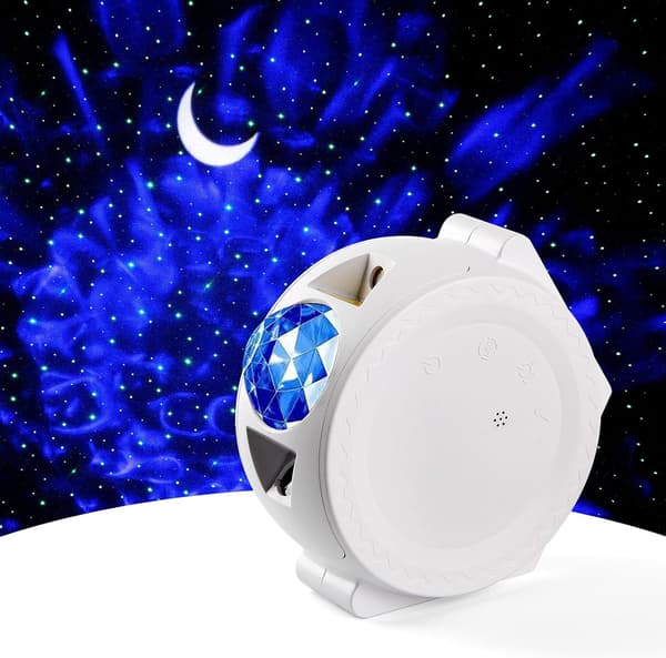 Star Projector, Galaxy Projector with Moon and Nebula, Moonlight with Stars and Clouds, Star Projector for Bedroom, Battery Operated Night Light for
