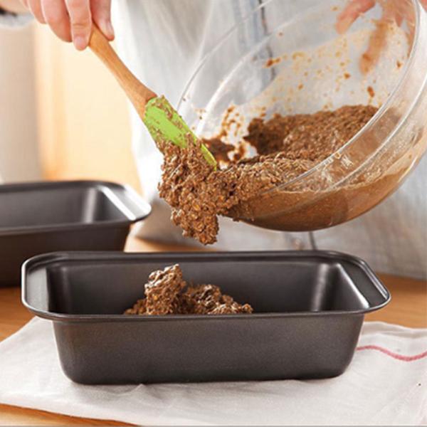 3 stk. rektangulær nonstick stål tærte brød bageform 15 cm