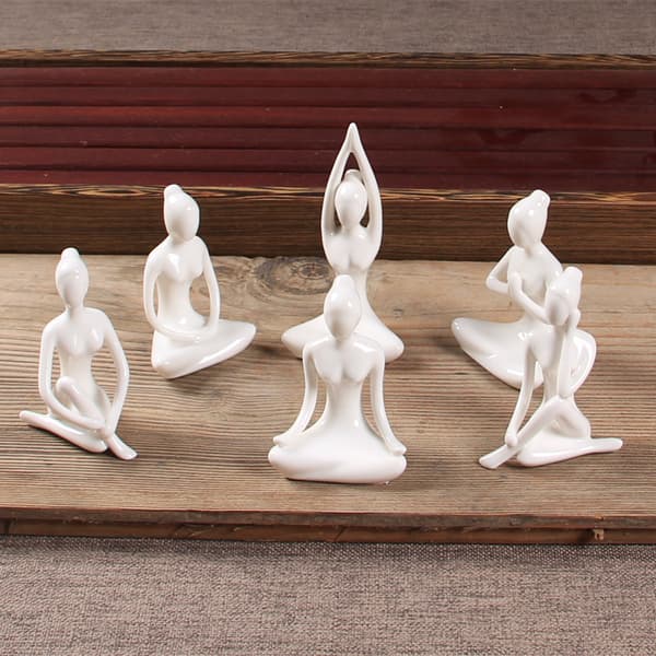 Zen Skulptur Figur Yoga Tænker Havepynt Statue Hjem C