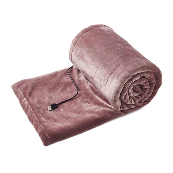 Varm elektrisk varmetæppe med overophedningsbeskyttelse, vasket, 3 temperaturindstillinger rosa pink