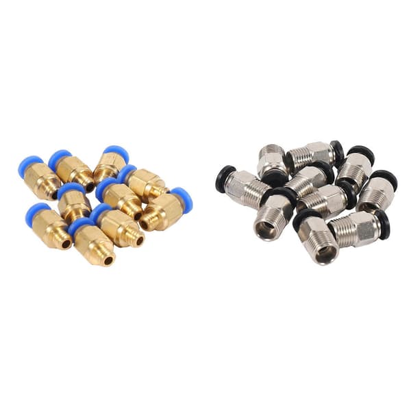 PC4-M10 Lige Pneumatisk Tilslutning Push to Connect + PC4-M6 Hurtigkobling til 3D-printer Bowden Extruder (20-pak)